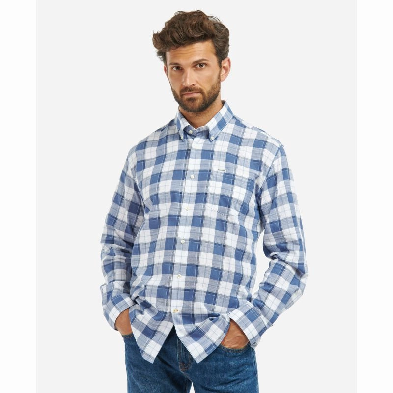 Barbour Broxfield Regular Fit Mens Shirt - Blue Limited Stock Offer