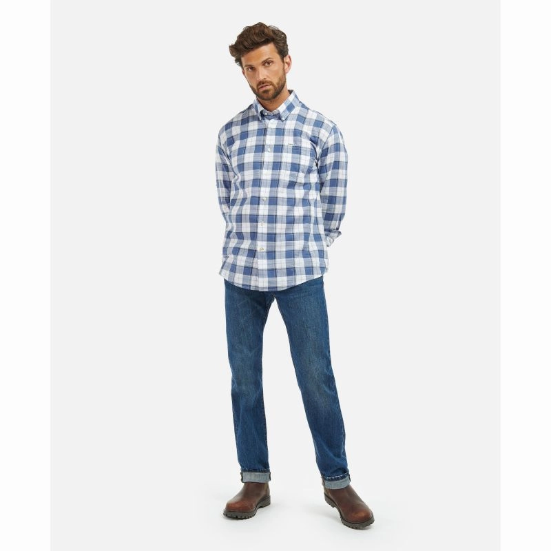 Exclusive Online Discount Barbour Broxfield Regular Fit Mens Shirt - Blue