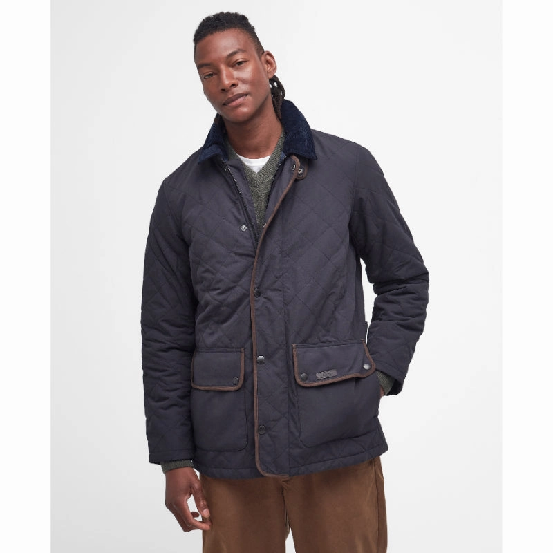 Limited Edition Offer Barbour Burton Mens Quilted Waterproof Jacket - Navy