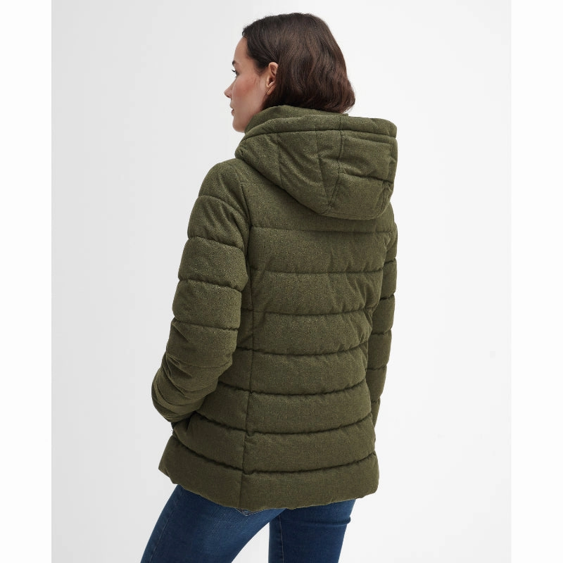 Clearance Event Alert Barbour Camellia Puffer Ladies Jacket - Olive