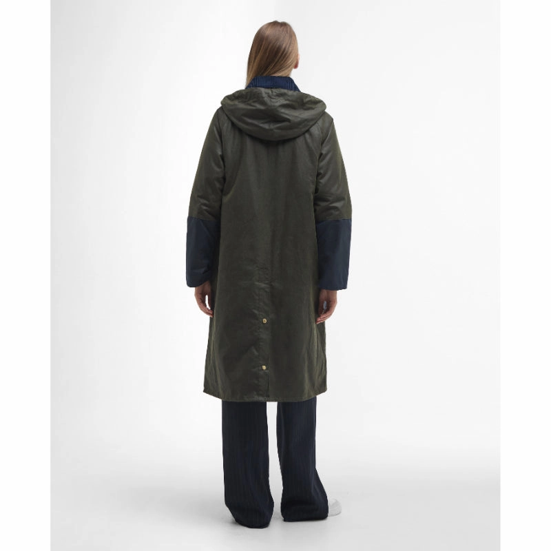 Special Steal Event Barbour Carolyn Ladies Wax Jacket - Archive Olive/Ancient Tartan