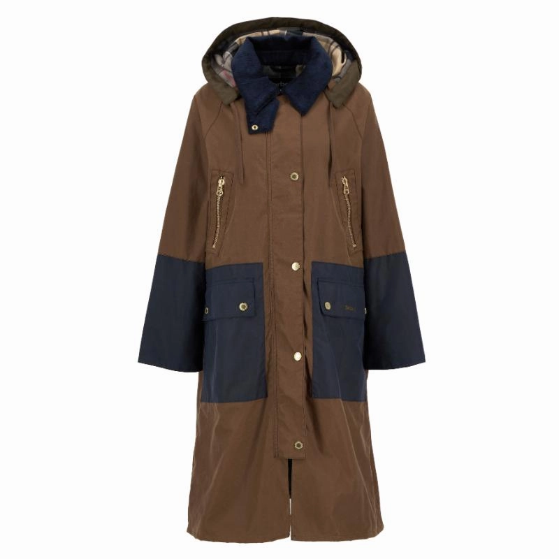 Barbour Carolyn Ladies Wax Jacket - Tan/Dress Tartan Trending Now Offer