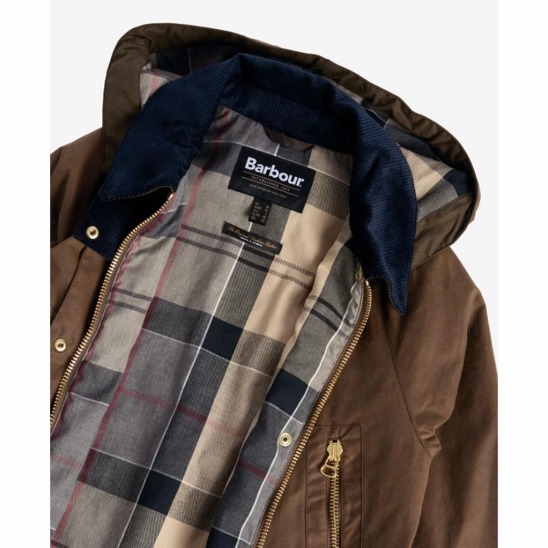 Hot Pick of the Day Clearance Savings Now Barbour Carolyn Ladies Wax Jacket - Tan/Dress Tartan