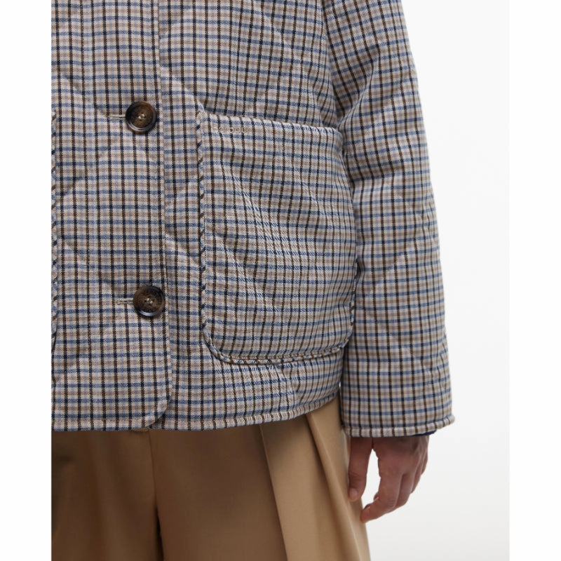 Best Price Online Mega Sale Now Barbour Cassidie Ladies Quilt Jacket - Sky Micro Check