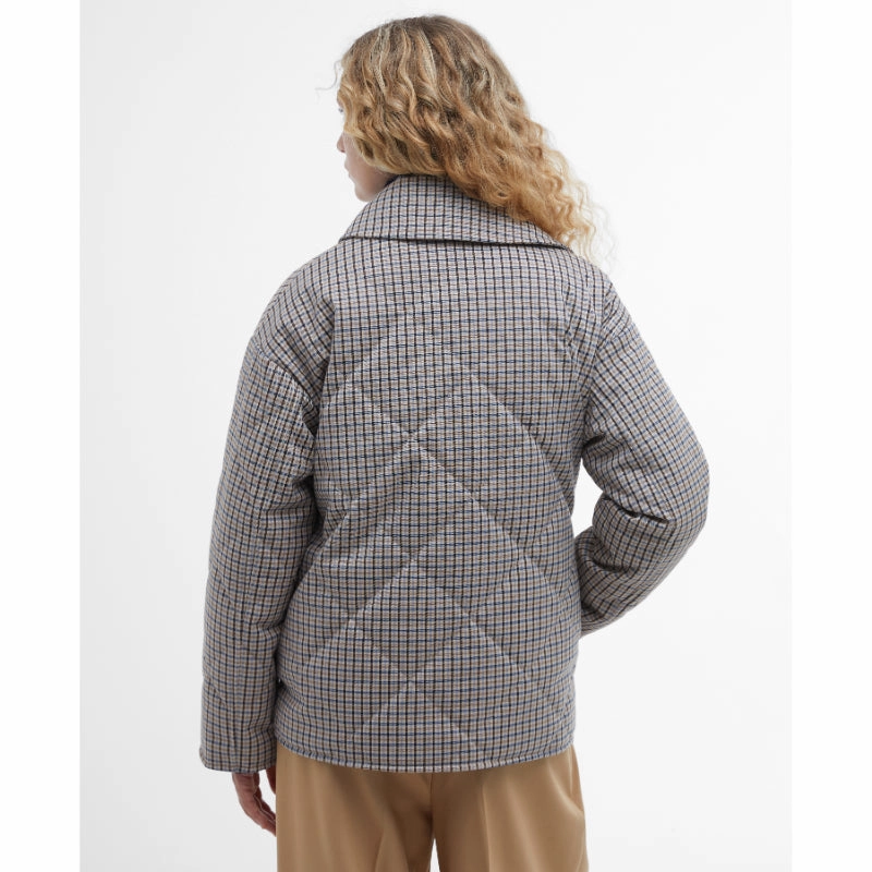 Barbour Cassidie Ladies Quilt Jacket - Sky Micro Check Hot Deal Alert