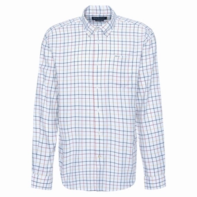 Barbour Caswell Tattersall Mens Regular Fit Shirt - Navy Mega Savings Now Special Savings Today