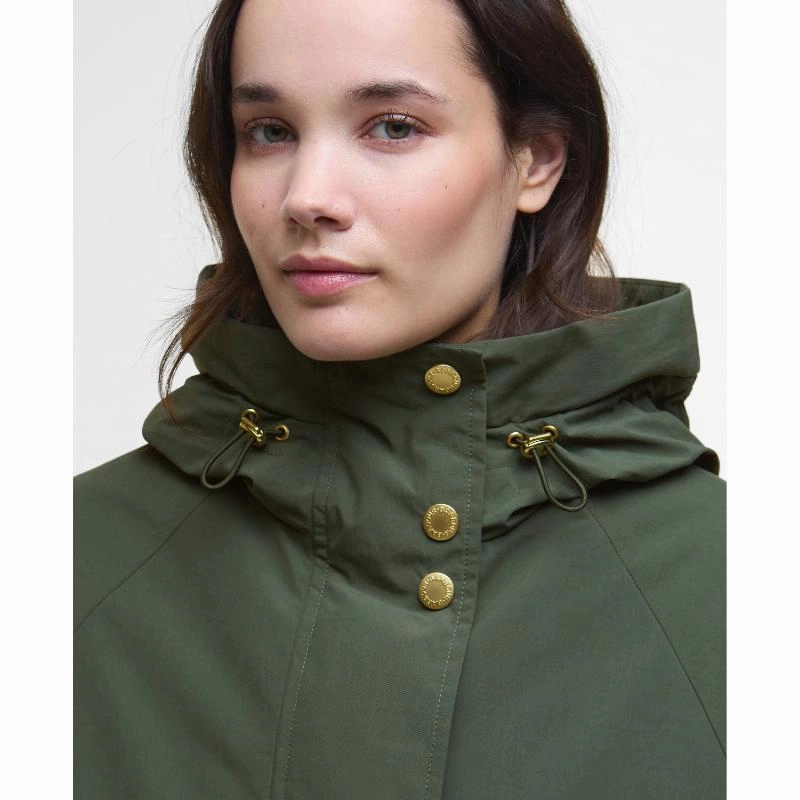 Barbour Catalina Ladies Showerproof Jacket - Olive Gift Sale Event