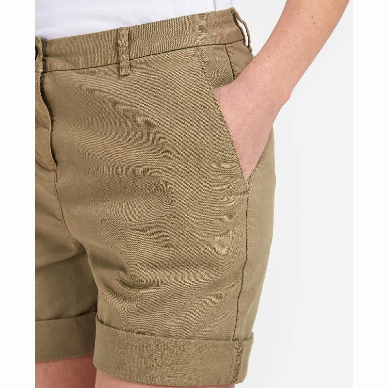 Shop the Best Deals Todays Hot Savings Barbour Chino Ladies Shorts - Khaki
