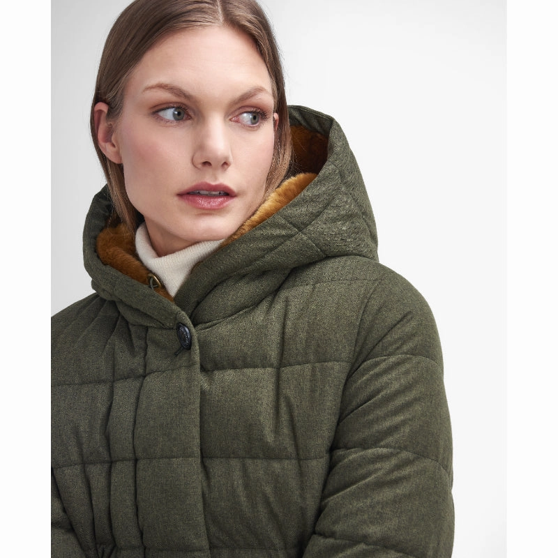 Barbour Clarence Puffer Ladies Jacket - Olive Grab It Now Price Drop Frenzy