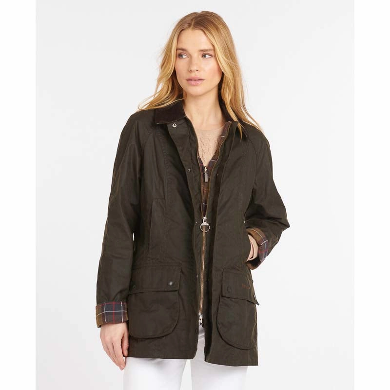 Barbour Classic Beadnell Ladies Wax Jacket - Olive Trending Savings Now