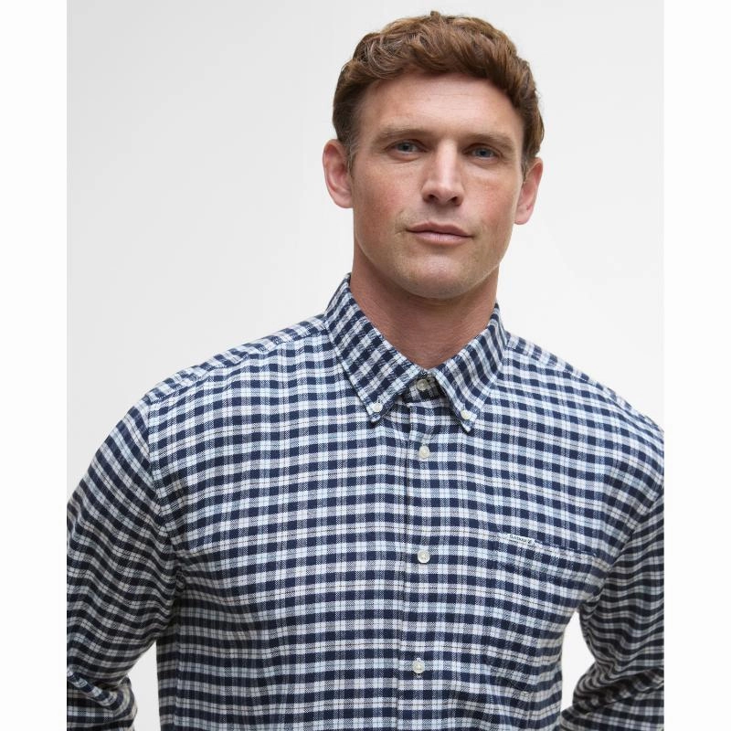 Barbour Colderham Regular Mens Checked Shirt - Navy Trending Hot Deal
