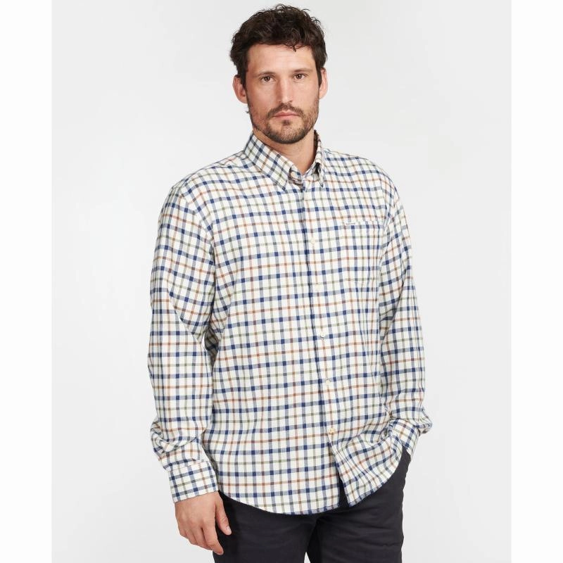 Save Big Today MustHave Steals Barbour Coll Thermo Weave Mens Regular Fit Shirt - Ecru
