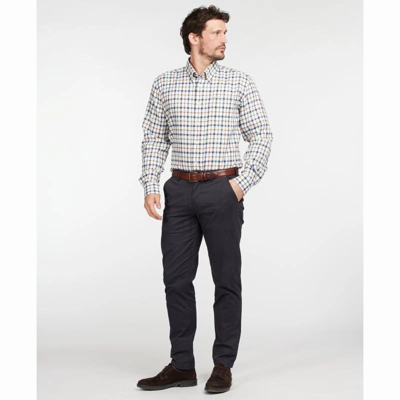 Barbour Coll Thermo Weave Mens Regular Fit Shirt - Ecru Trending Now Discount