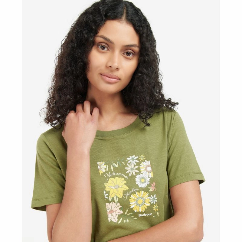 Hot Offer Ending Soon Barbour Coraline Ladies T-Shirt - Olive Tree