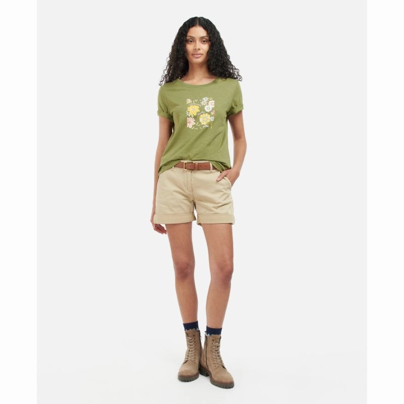 Hot Price Drop Barbour Coraline Ladies T-Shirt - Olive Tree