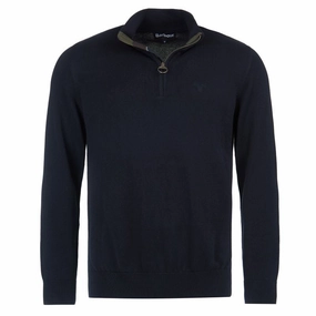 Exclusive Deal Inside Barbour Cotton Half Zip Mens Jumper - Navy