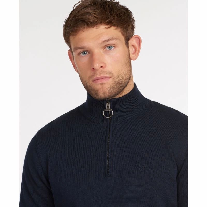 Hot Pick Deal Daily Hot Deal Barbour Cotton Half Zip Mens Jumper - Navy