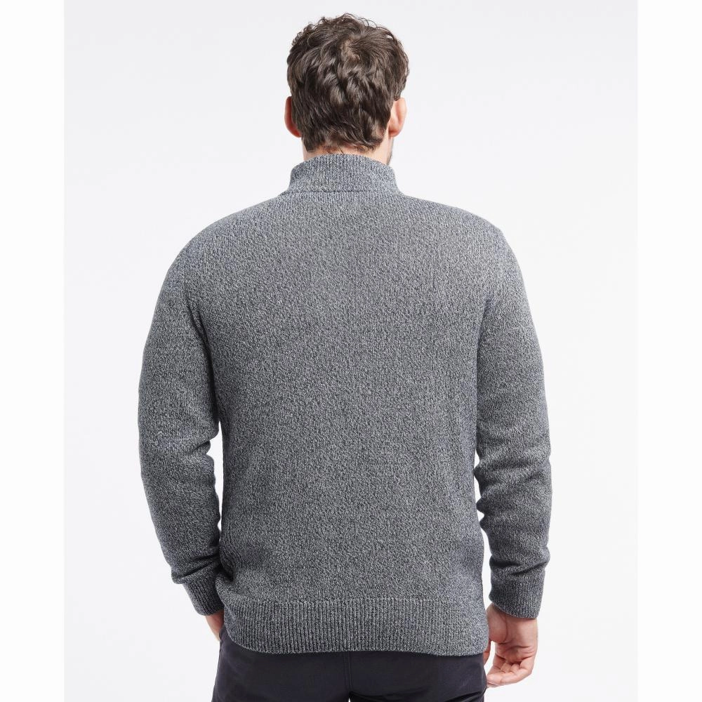 Barbour Cotton Twist Nelson Half Zip Mens Jumper - Navy Trending Now Offer Online Exclusive Savings