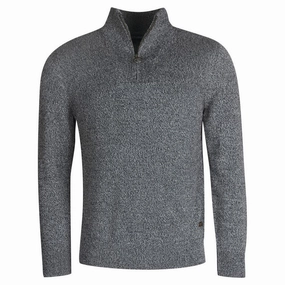 Barbour Cotton Twist Nelson Half Zip Mens Jumper - Navy Today Only Offer