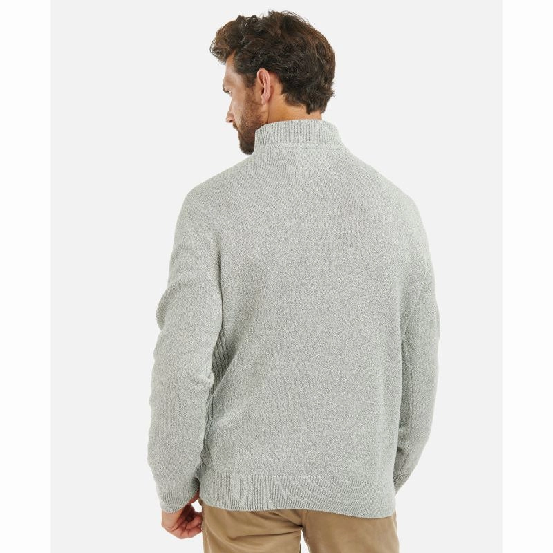 Barbour Cotton Twist Nelson Half Zip Mens Jumper - Oyster Today Only Discount Alert Grab Your Deal Today