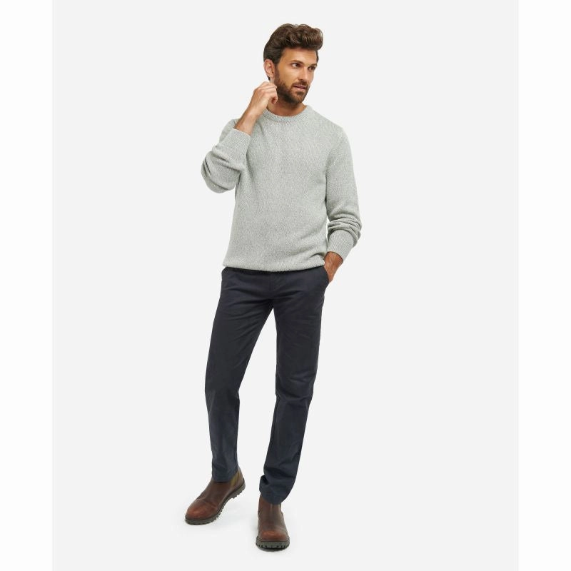 Unmissable Deal Today Barbour Cotton Twist Nelson Mens Crew Neck Jumper - Oyster