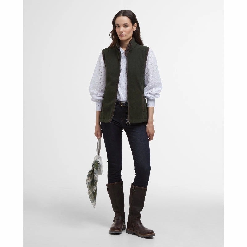 Barbour Country Colton Ladies Fleece Gilet - Sage Special Online Offer