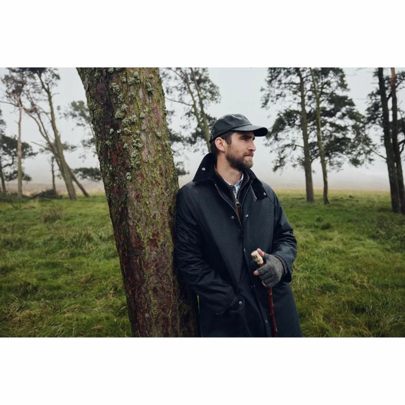 Barbour Country Mens Wax Mac Jacket - Navy Exclusive Holiday Deal