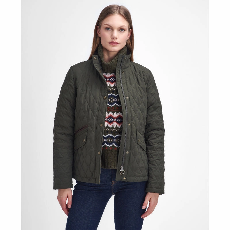 Shop Todays Picks Barbour Country Winter Shoveler Quilted Ladies Jacket - Dark Olive/Classic
