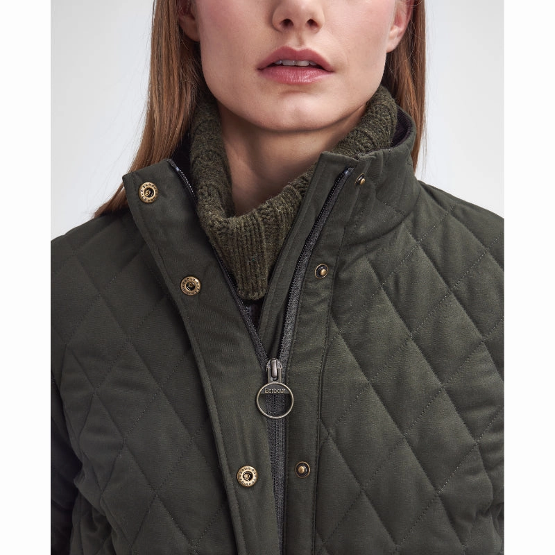 Barbour Country Winter Shoveler Quilted Ladies Jacket - Dark Olive/Classic Today Only Discount Limited Time Offer