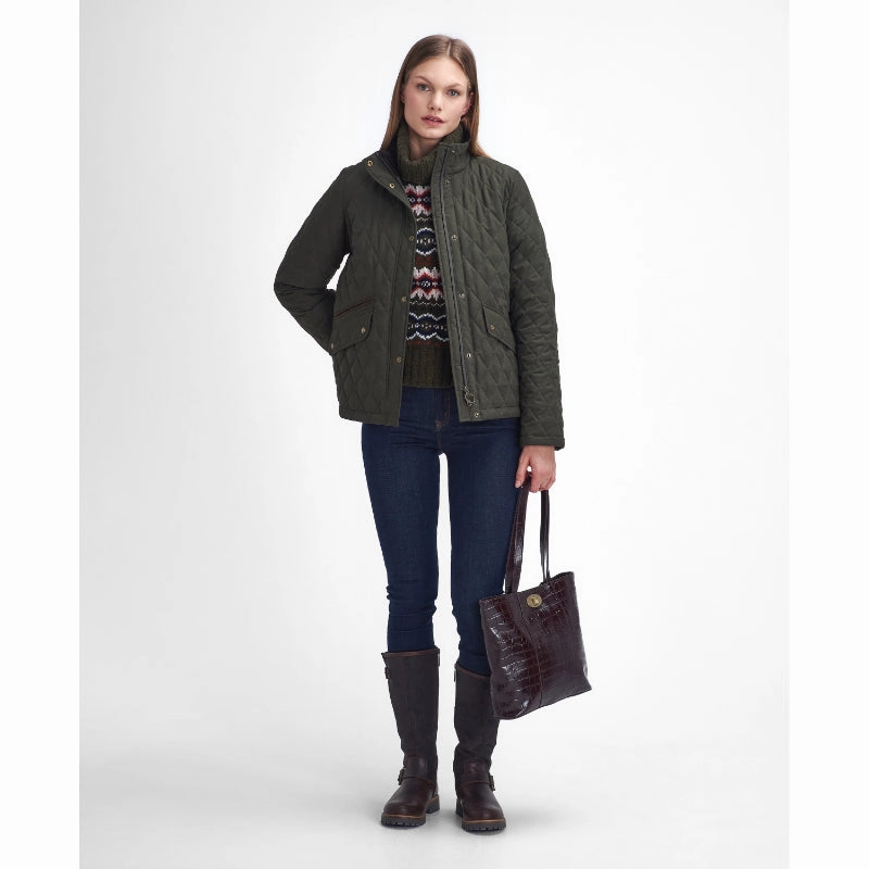 Barbour Country Winter Shoveler Quilted Ladies Jacket - Dark Olive/Classic Hot Item Clearance Hot Sale Today