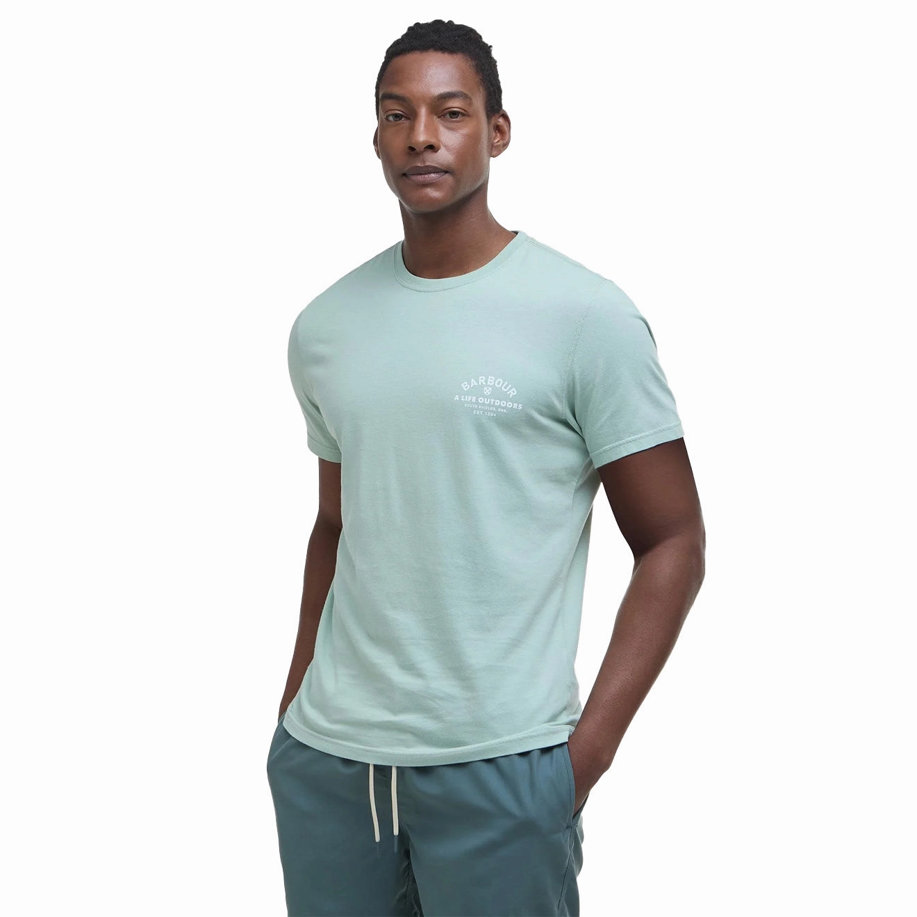 Barbour Cranmer Logo T-Shirt Pale Apple Clearance Savings Now Todays Hot Savings