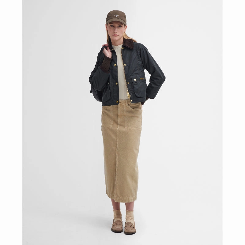 Barbour Cropped Beadnell Ladies Wax Jacket - Sage/Ancient Hot Offer Frenzy Hot Sale Alert