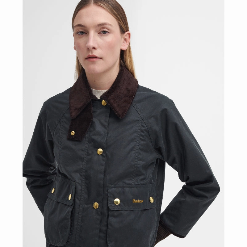 Grab It Fast Barbour Cropped Beadnell Ladies Wax Jacket - Sage/Ancient