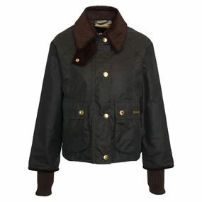 Hot Price Drop Special Deal Frenzy Barbour Cropped Beadnell Ladies Wax Jacket - Sage/Ancient