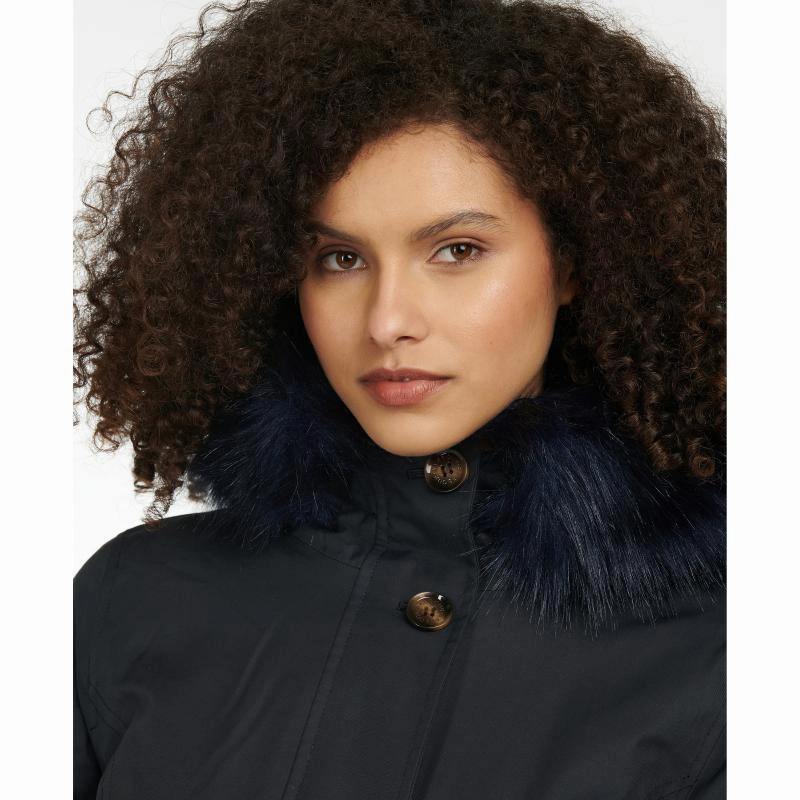 Save Big Today Barbour Culloden Ladies Waterproof Jacket - Dark Navy/Hawthorn Tartan