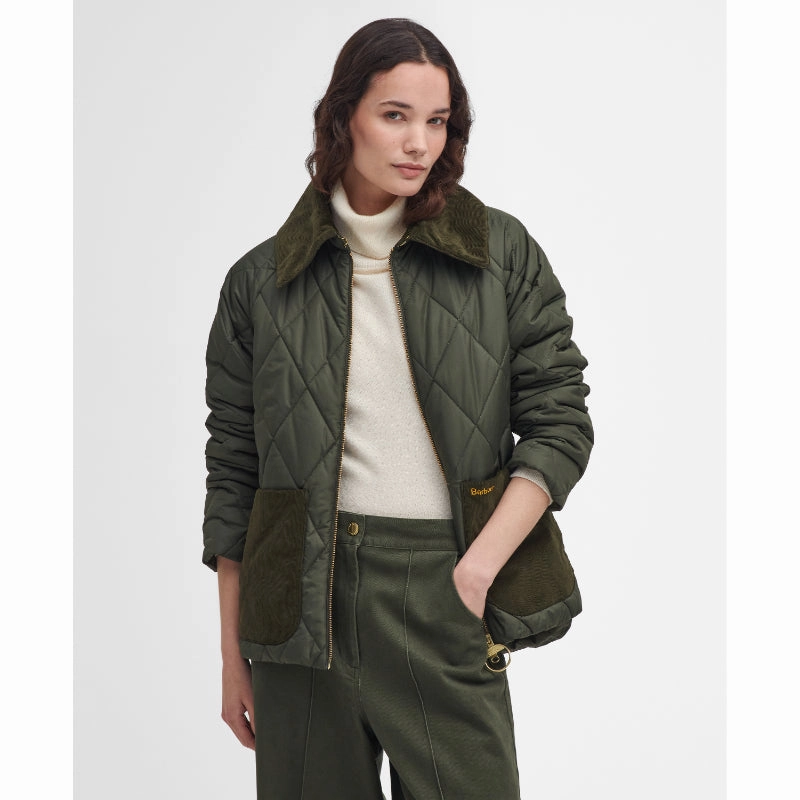 Exclusive Deal Inside Price Drop Today Barbour Dalroy Quilt Ladies Jacket - Olive/Ancient