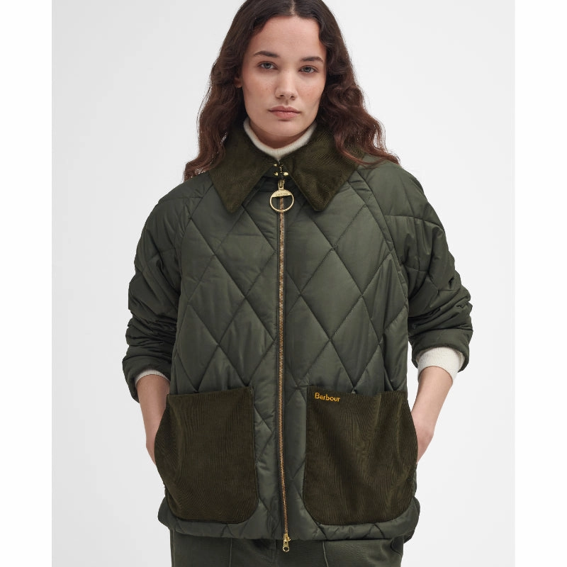 Steal the Deal Now Shop Save Big Barbour Dalroy Quilt Ladies Jacket - Olive/Ancient