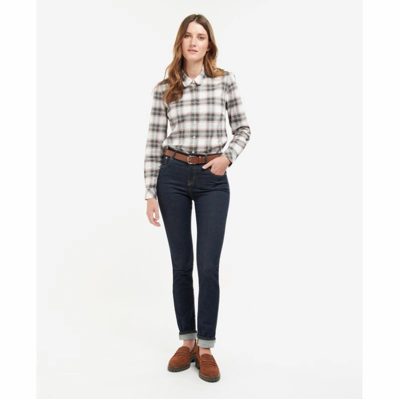 Dont Miss Big Savings Barbour Daphne Ladies Shirt - Cloud/Olive Check