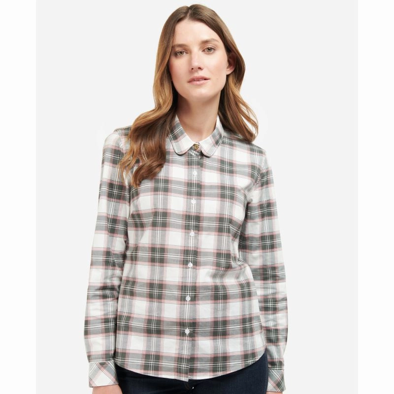 Grab It Now Barbour Daphne Ladies Shirt - Cloud/Olive Check