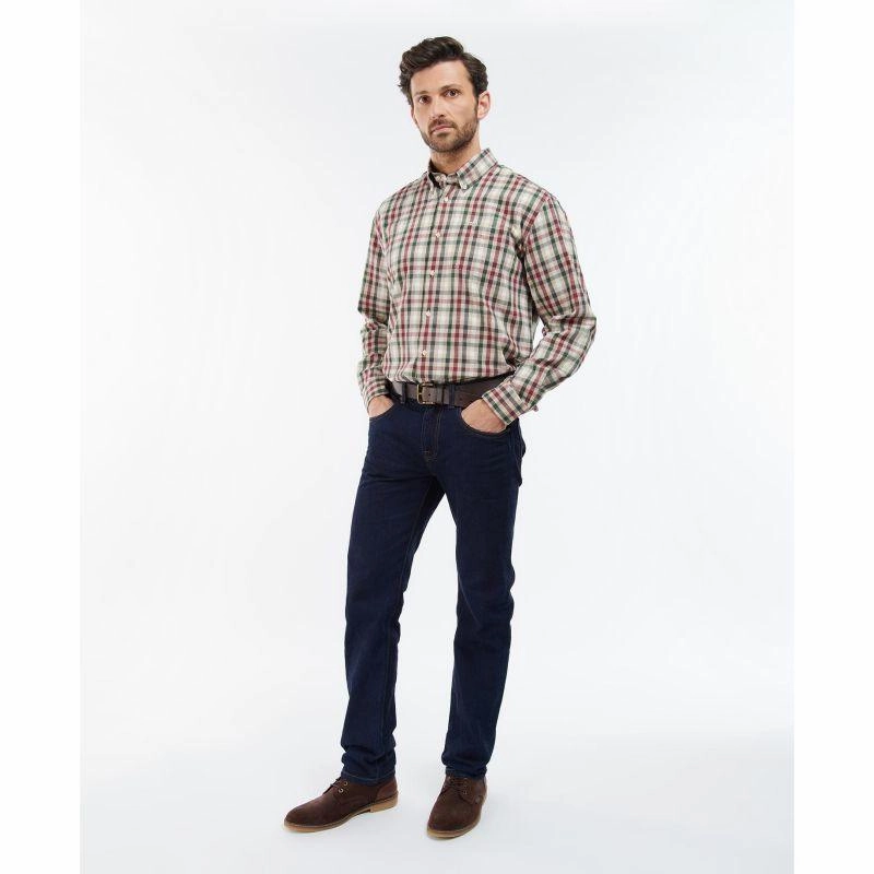 Barbour Darley Mens Corduroy Regular Fit Tattersall Shirt - Sandstone Hot Discount Deal