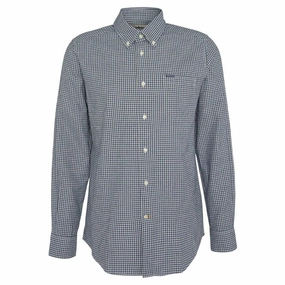 Barbour Darnick Tailored Mens Shirt - Navy Today Only Discount