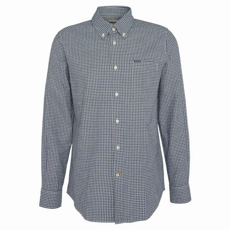 Barbour Darnick Tailored Mens Shirt - Navy Today Only Discount