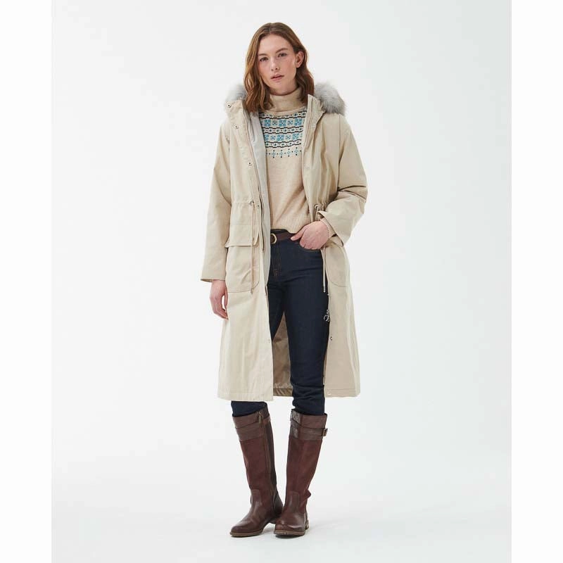 Barbour Deer Waterproof Ladies Jacket - Mist/Gardenia Dress Special Offer Inside