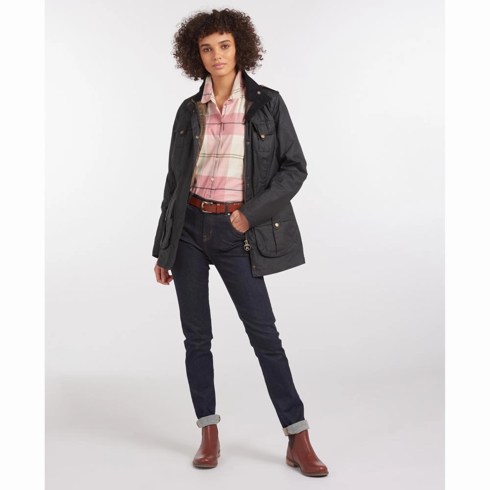 Limited Time Discount Daily Hot Deal Barbour Defence Lightweight Ladies Wax Jacket - Royal Navy/Classic