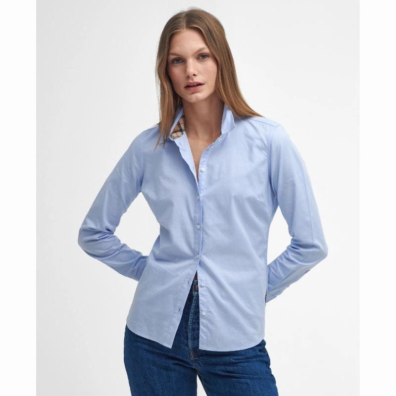New Arrival Discount Big Sale Today Barbour Derwent Ladies Shirt - Pale Blue/Hessian Tartan