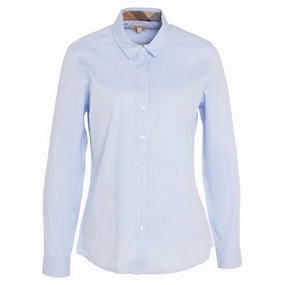 Barbour Derwent Ladies Shirt - Pale Blue/Primrose Hessian Weekend Sale Special Unmissable Deal Today
