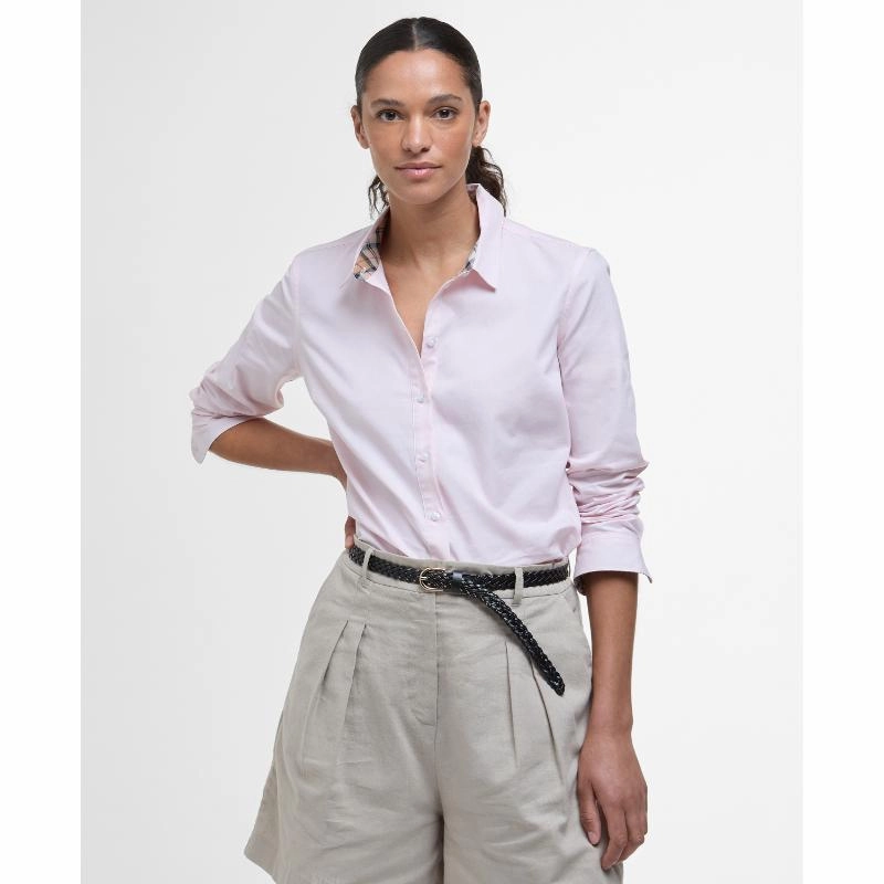 Barbour Derwent Ladies Shirt - Pink/Hessian Tartan Hot Offer Ending Soon Save Big Online