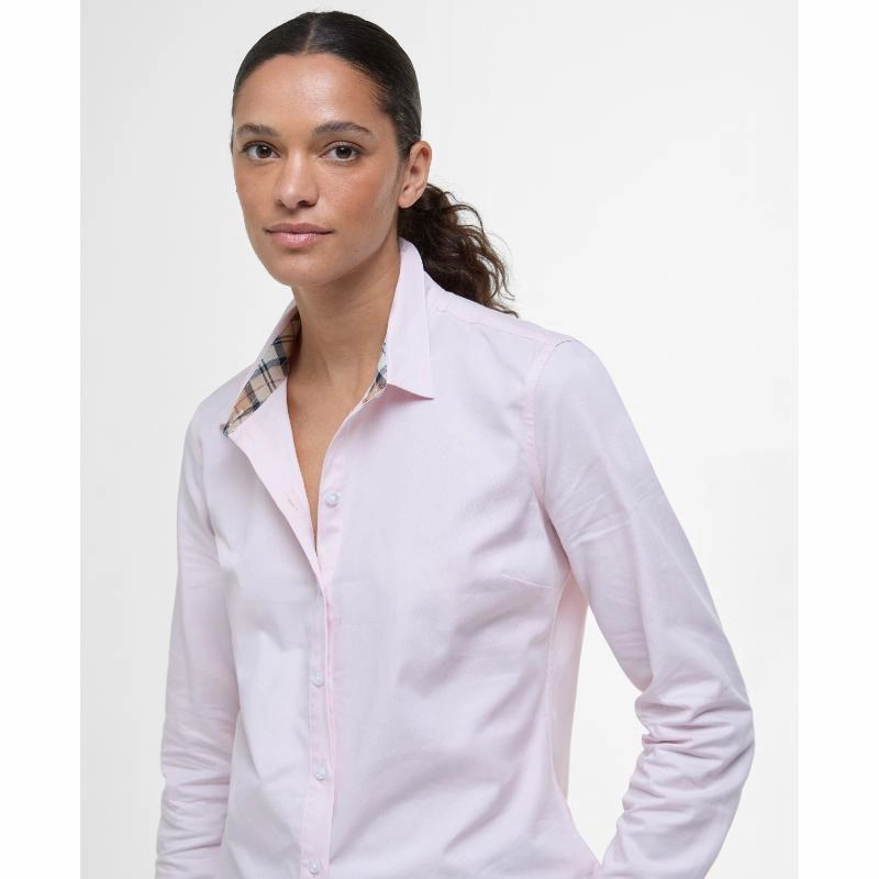 Shop Grab Offer Barbour Derwent Ladies Shirt - Pink/Hessian Tartan