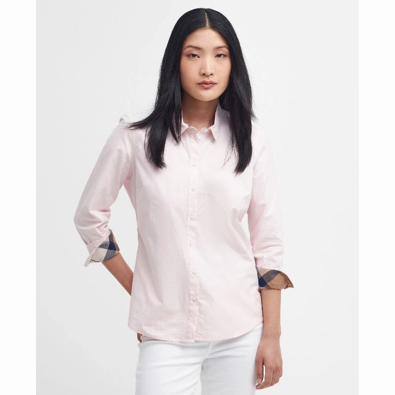 Barbour Derwent Ladies Shirt - Pink/Primrose Hessian Clearance Blowout