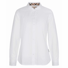 Best Deal Online Save Big Online Barbour Derwent Ladies Shirt - White/Hessian Tartan